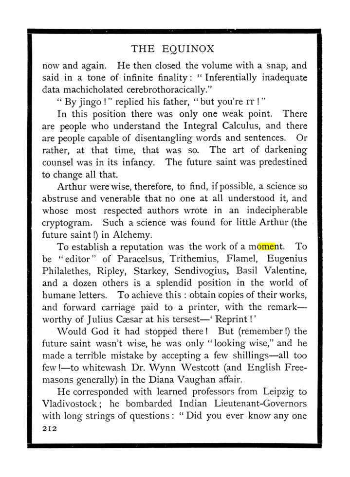 Original scan of The Equinox (Volume I, Number IX), PDF page 250