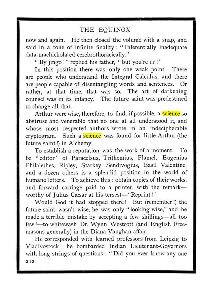 Original scan of The Equinox (Volume I, Number IX), PDF page 250