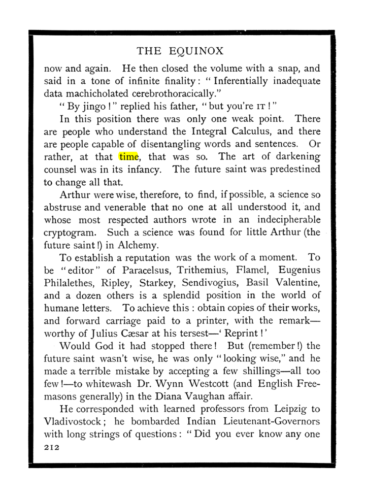 Original scan of The Equinox (Volume I, Number IX), PDF page 250