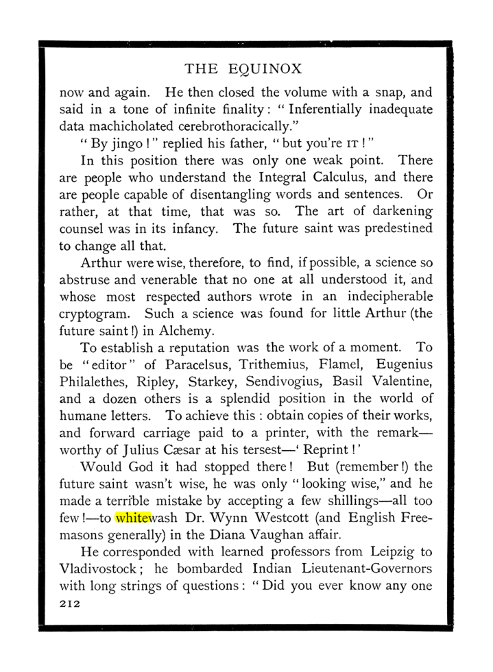 Original scan of The Equinox (Volume I, Number IX), PDF page 250