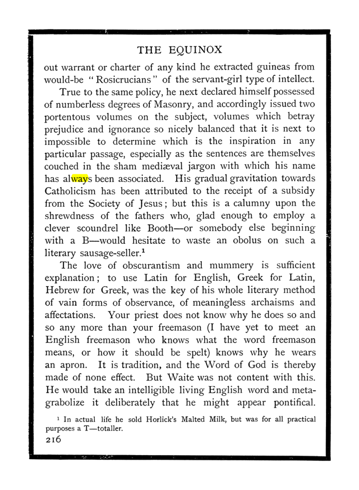 Original scan of The Equinox (Volume I, Number IX), PDF page 254