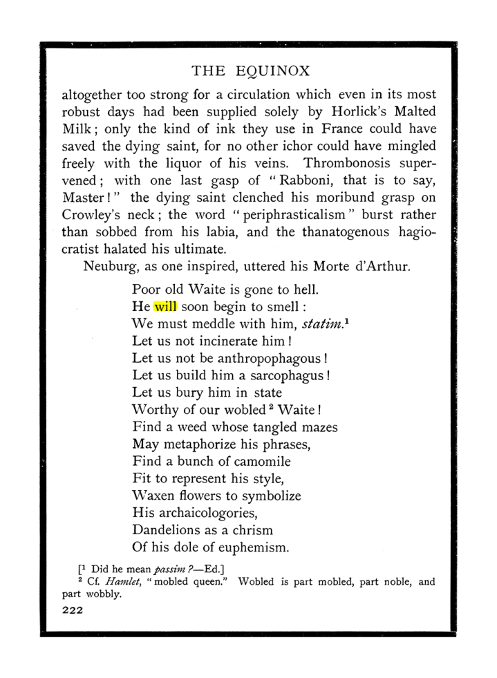 Original scan of The Equinox (Volume I, Number IX), PDF page 260