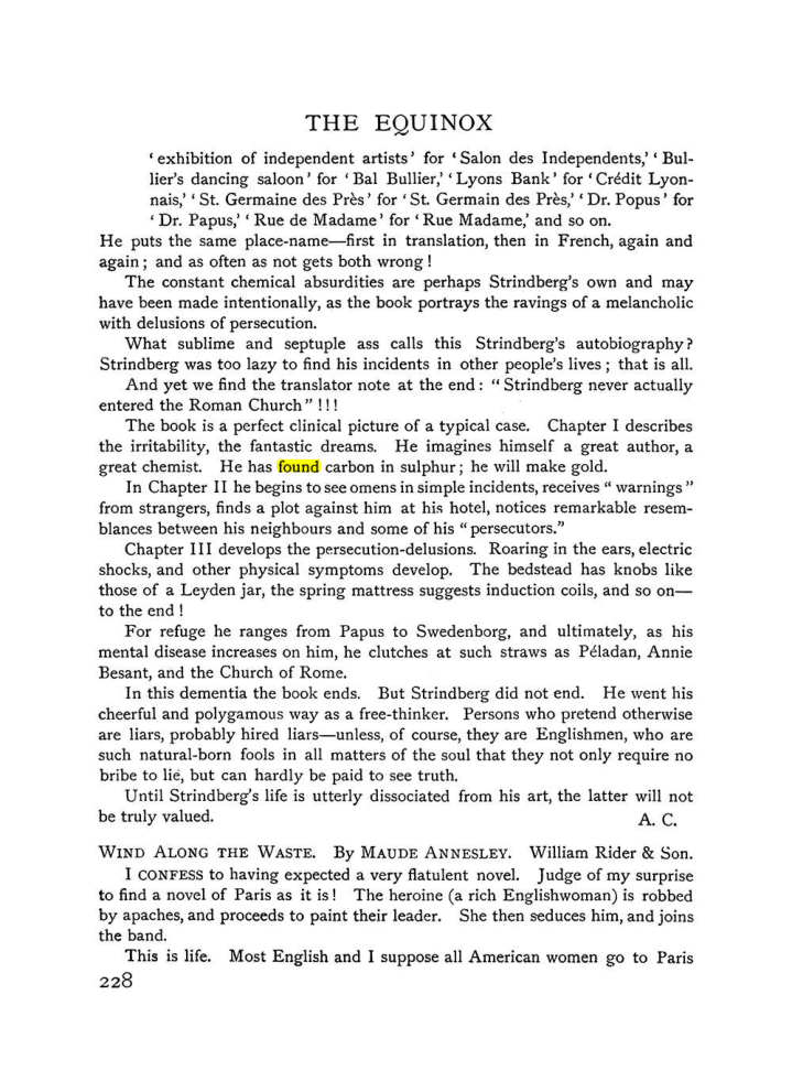 Original scan of The Equinox (Volume I, Number IX), PDF page 266