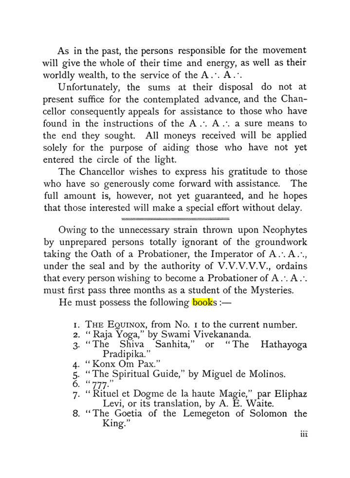 Original scan of The Equinox (Volume I, Number IX), PDF page 3