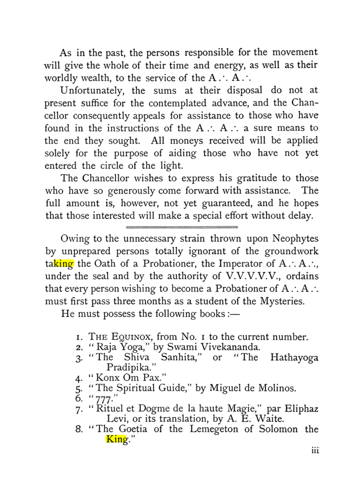 Original scan of The Equinox (Volume I, Number IX), PDF page 3