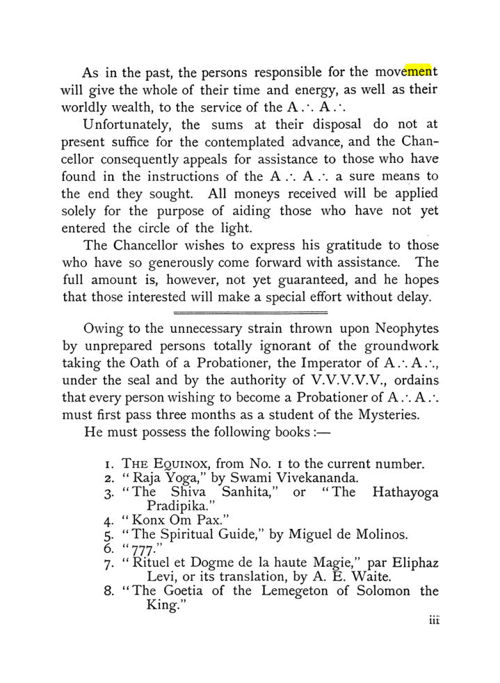 Original scan of The Equinox (Volume I, Number IX), PDF page 3
