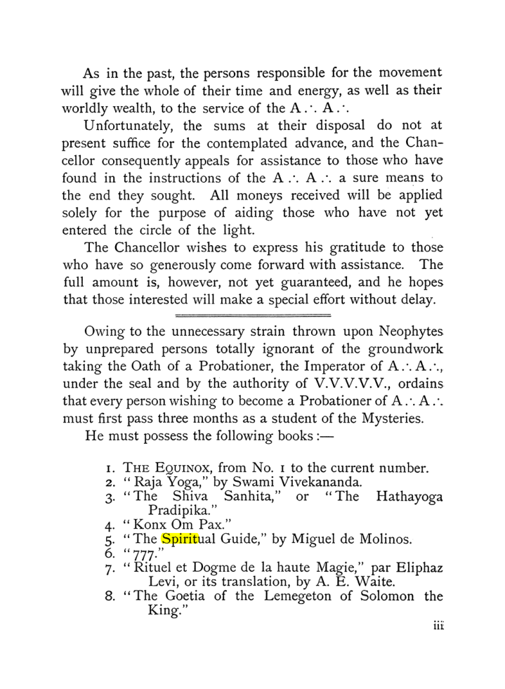 Original scan of The Equinox (Volume I, Number IX), PDF page 3