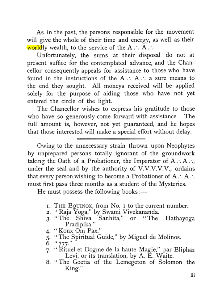 Original scan of The Equinox (Volume I, Number IX), PDF page 3
