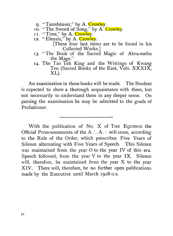 Original scan of The Equinox (Volume I, Number IX), PDF page 4