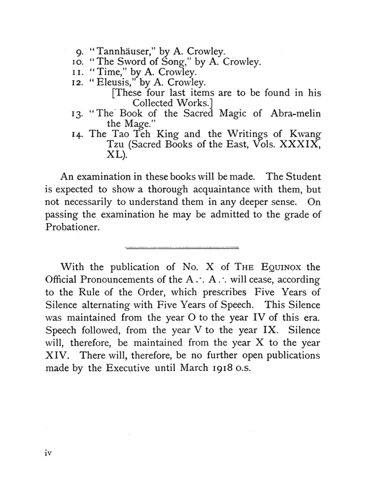 Original scan of The Equinox (Volume I, Number IX), PDF page 4