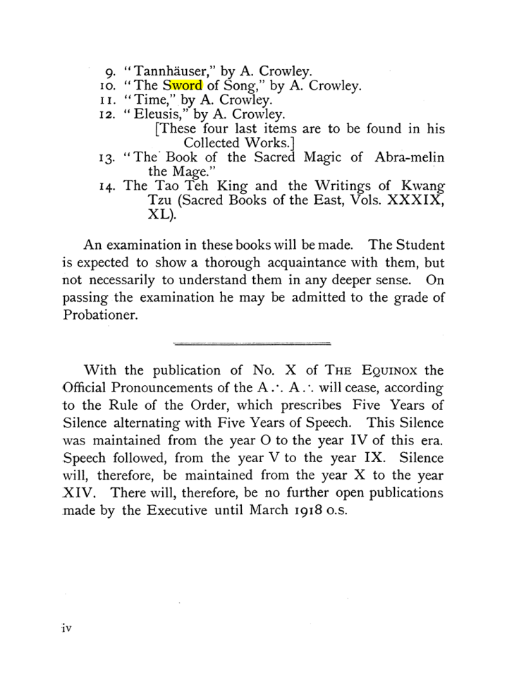 Original scan of The Equinox (Volume I, Number IX), PDF page 4