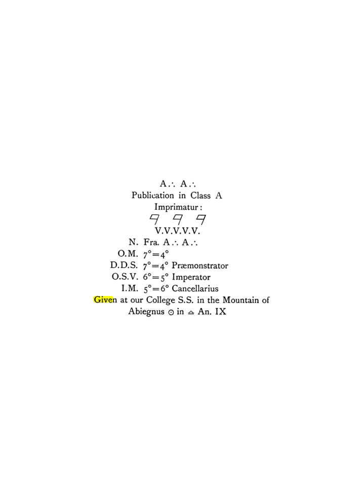 Original scan of The Equinox (Volume I, Number IX), PDF page 50