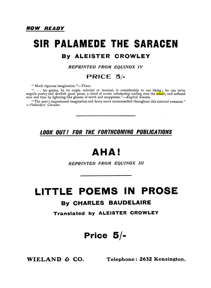 Original scan of The Equinox (Volume I, Number IX), PDF page 591