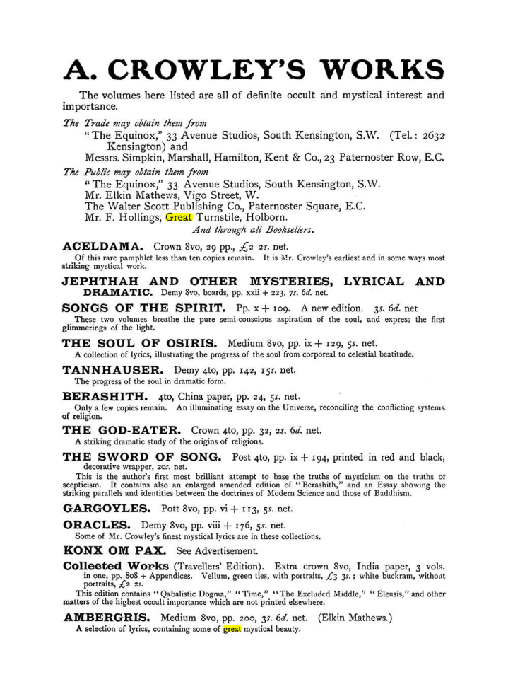 Original scan of The Equinox (Volume I, Number IX), PDF page 596