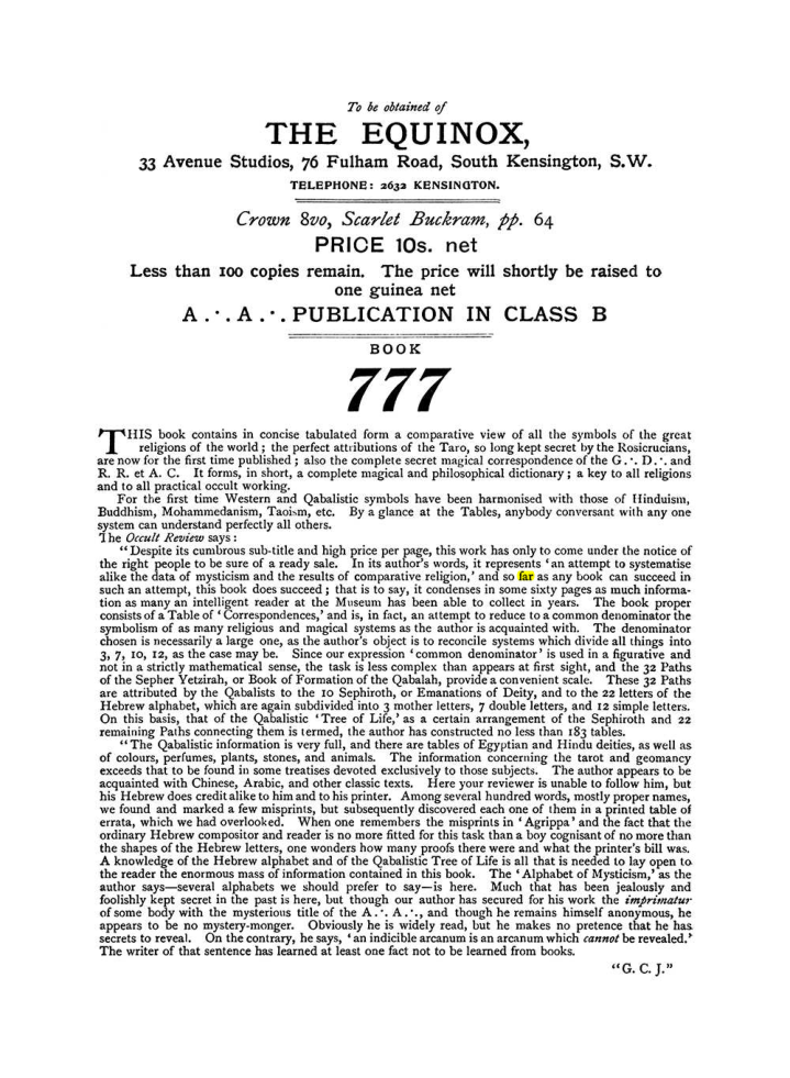 Original scan of The Equinox (Volume I, Number IX), PDF page 604
