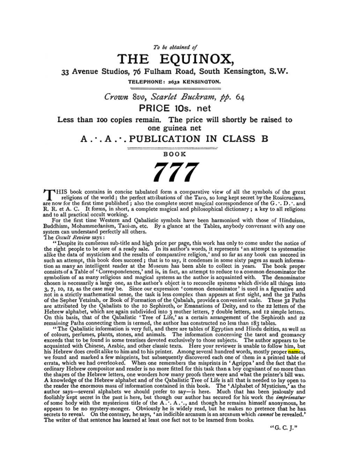 Original scan of The Equinox (Volume I, Number IX), PDF page 604