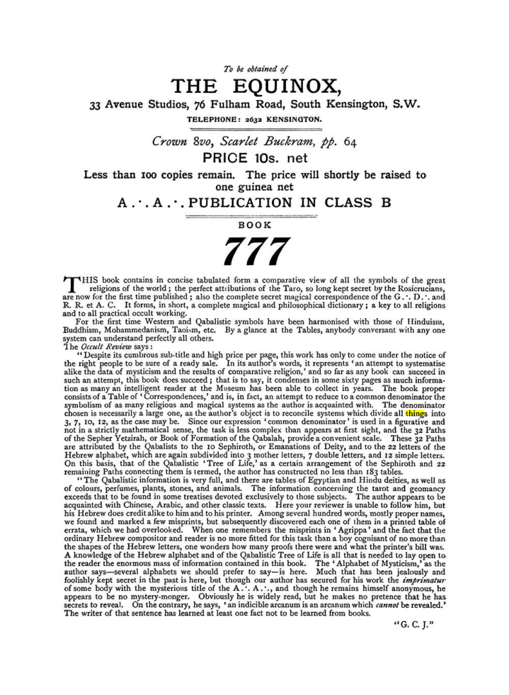 Original scan of The Equinox (Volume I, Number IX), PDF page 604