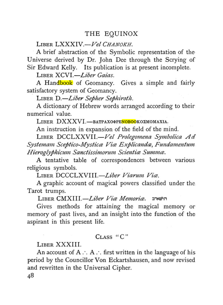 Original scan of The Equinox (Volume I, Number IX), PDF page 88
