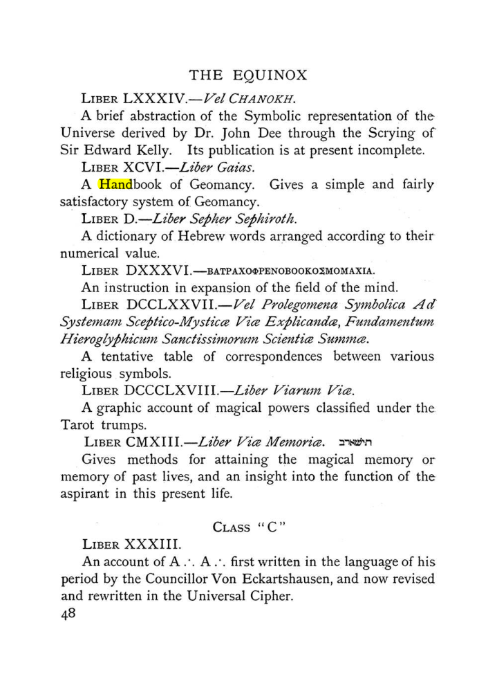 Original scan of The Equinox (Volume I, Number IX), PDF page 88