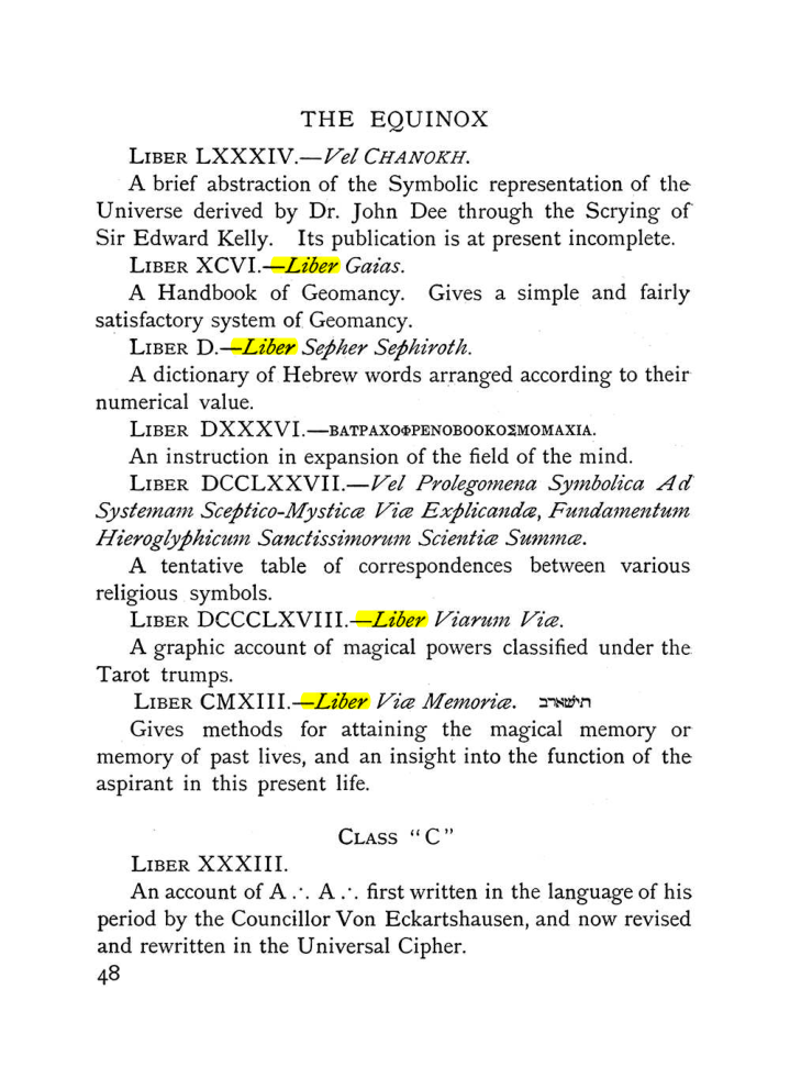 Original scan of The Equinox (Volume I, Number IX), PDF page 88