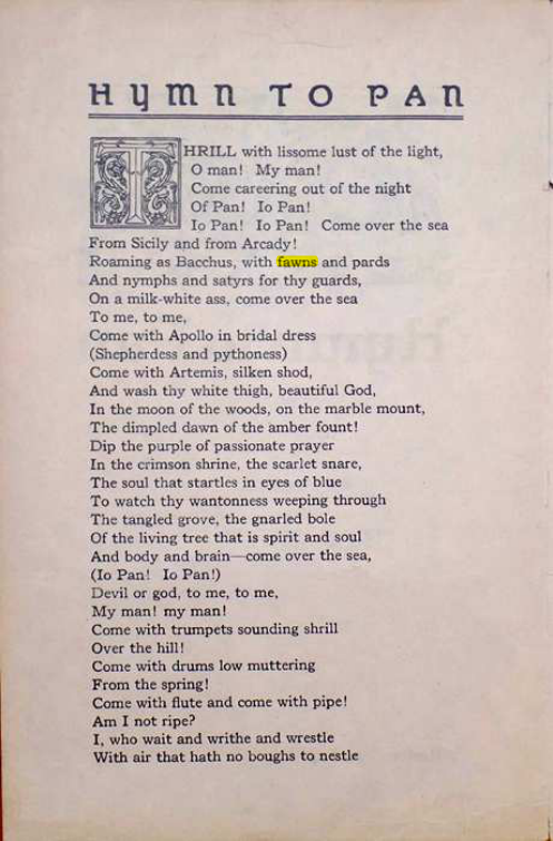 Original scan of Hymn to Pan, PDF page 2