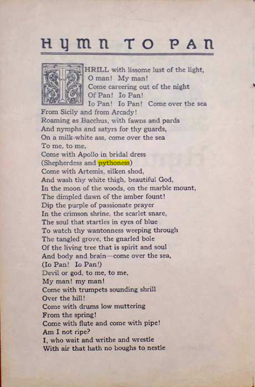 Original scan of Hymn to Pan, PDF page 2
