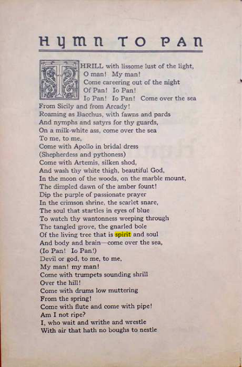 Original scan of Hymn to Pan, PDF page 2