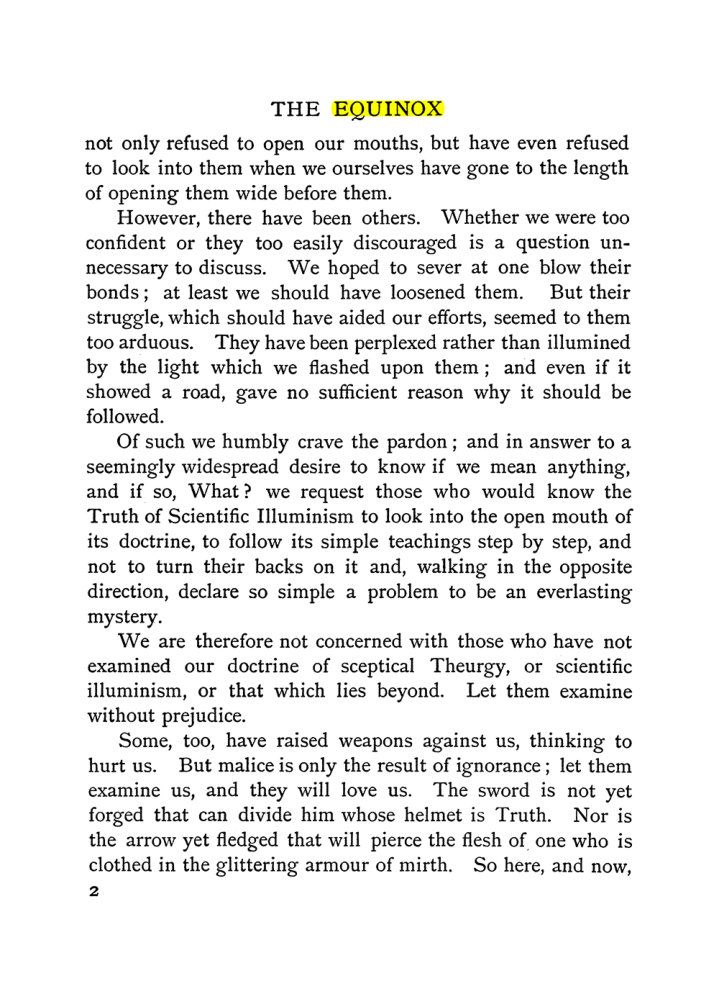 Original scan of The Equinox (Volume I, Number II), PDF page 10