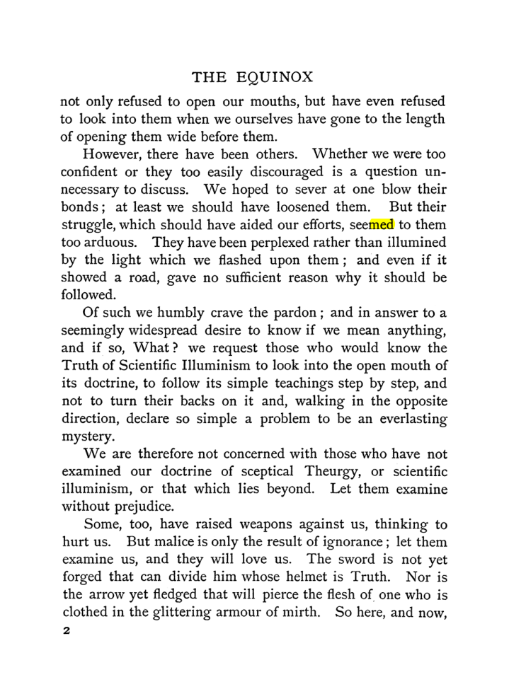 Original scan of The Equinox (Volume I, Number II), PDF page 10