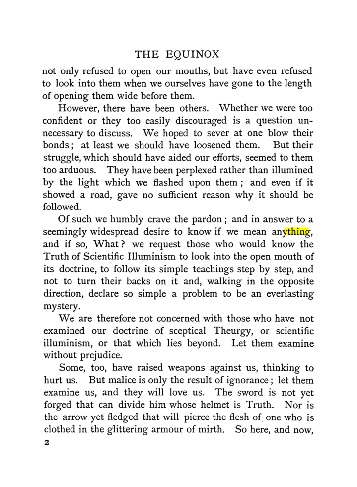 Original scan of The Equinox (Volume I, Number II), PDF page 10