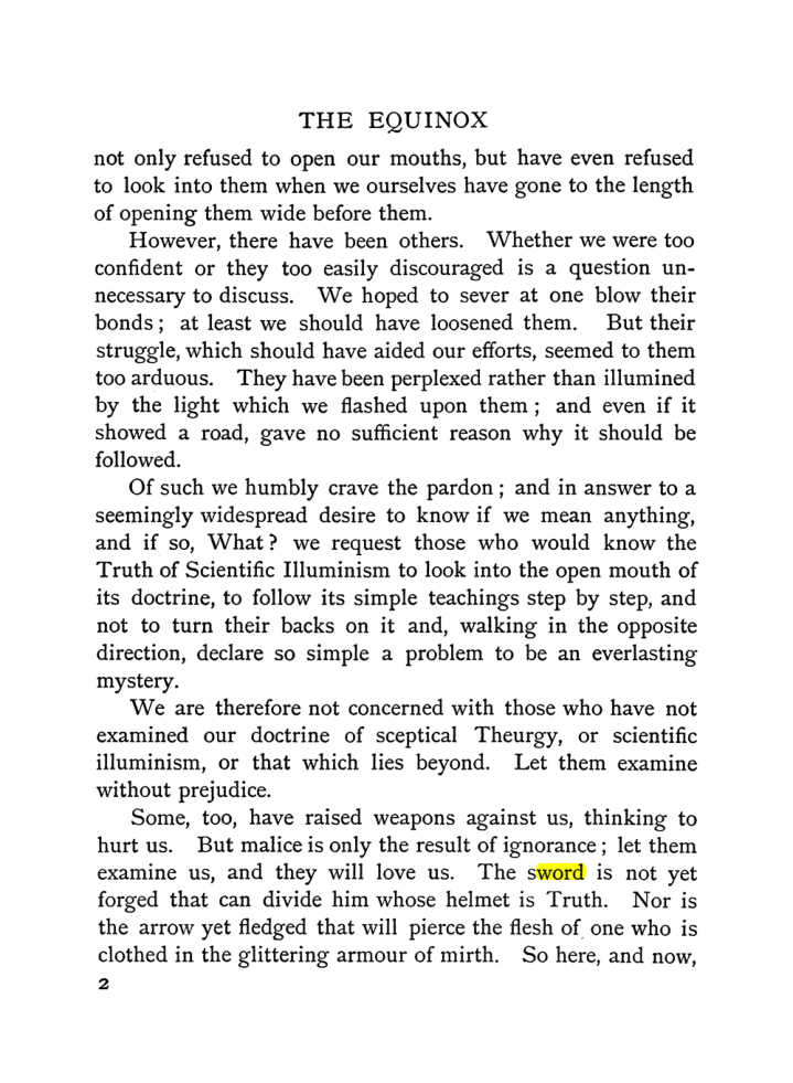 Original scan of The Equinox (Volume I, Number II), PDF page 10