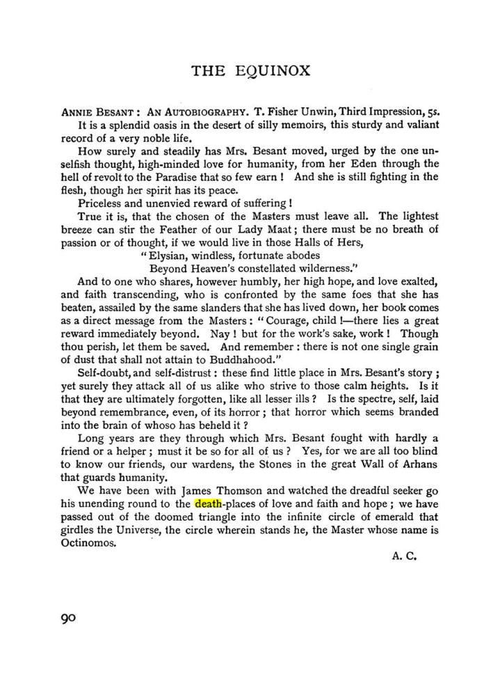 Original scan of The Equinox (Volume I, Number II), PDF page 100