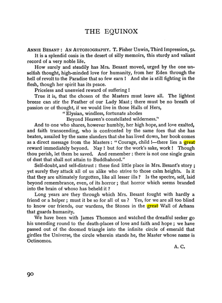 Original scan of The Equinox (Volume I, Number II), PDF page 100