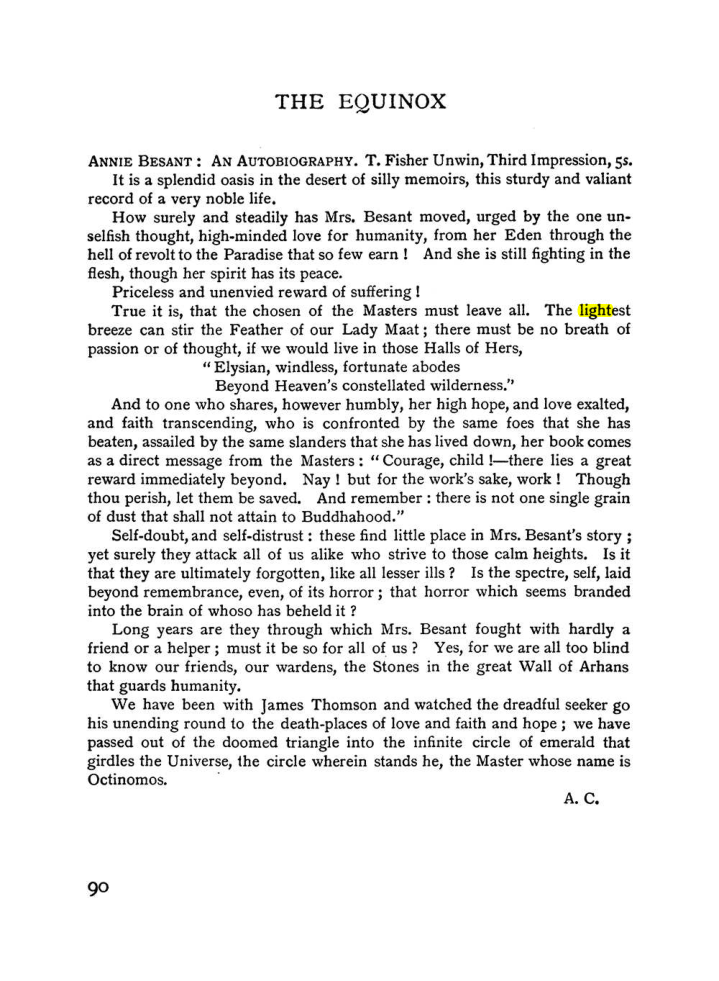 Original scan of The Equinox (Volume I, Number II), PDF page 100