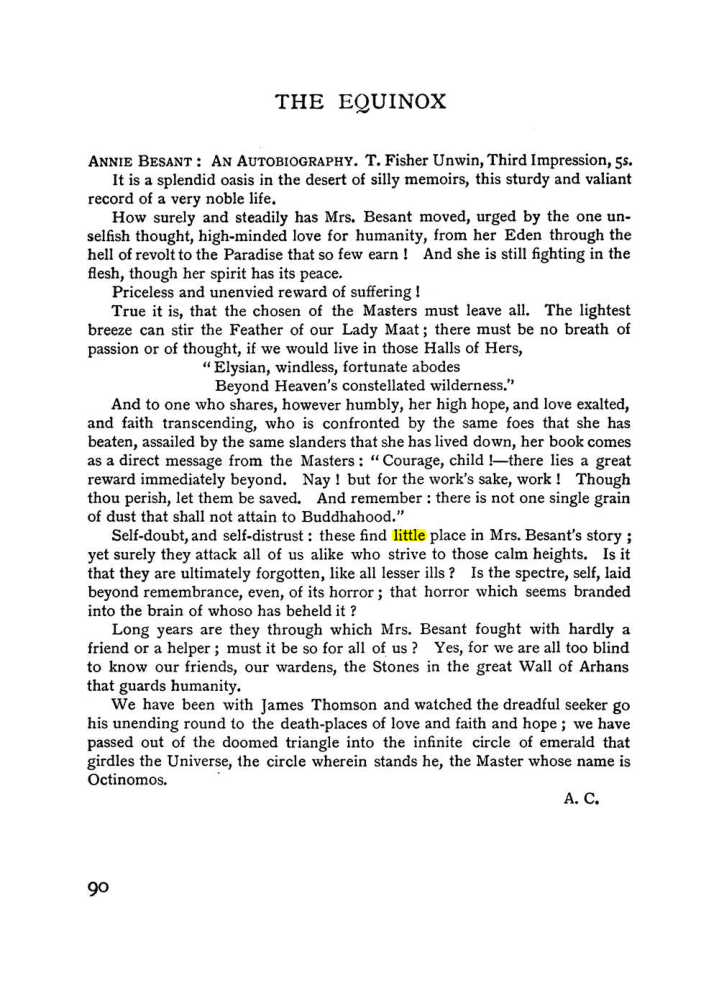 Original scan of The Equinox (Volume I, Number II), PDF page 100