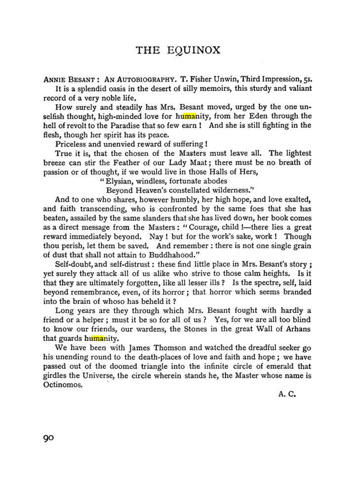 Original scan of The Equinox (Volume I, Number II), PDF page 100