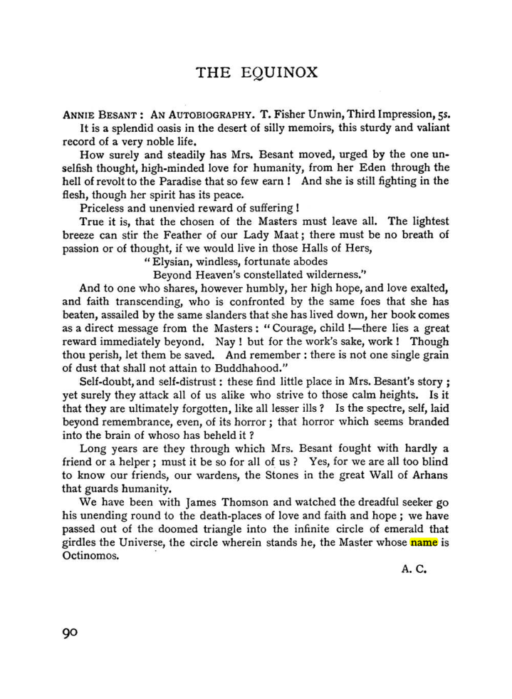 Original scan of The Equinox (Volume I, Number II), PDF page 100