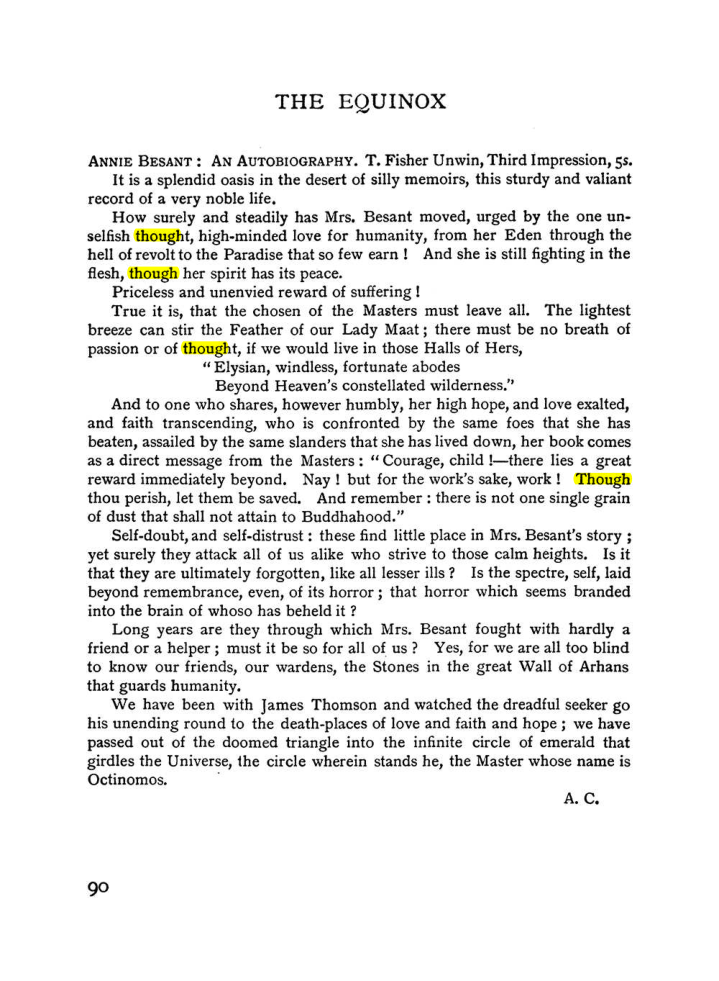 Original scan of The Equinox (Volume I, Number II), PDF page 100