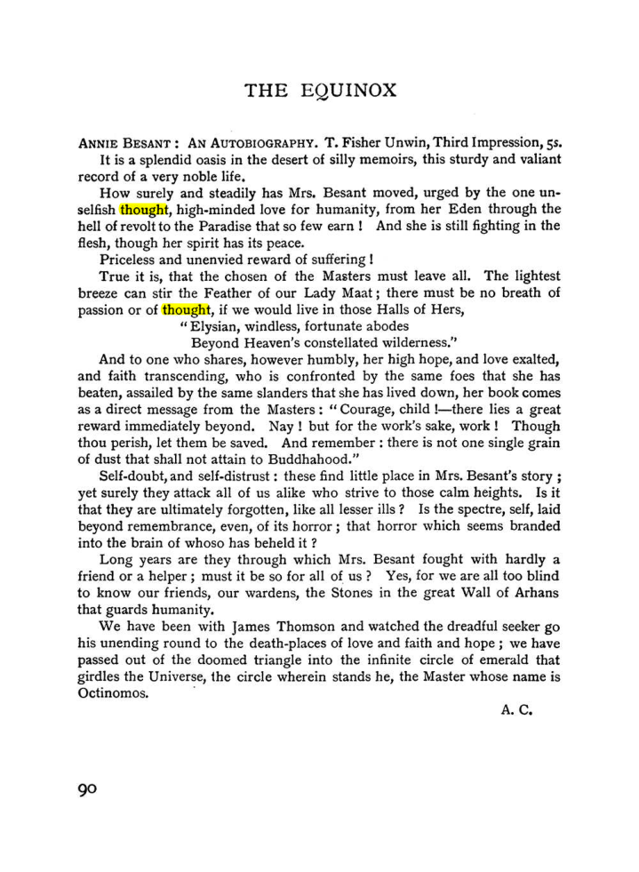Original scan of The Equinox (Volume I, Number II), PDF page 100