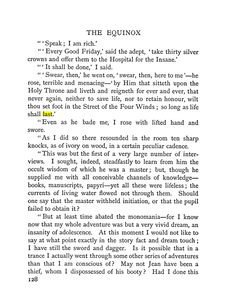 Original scan of The Equinox (Volume I, Number II), PDF page 138