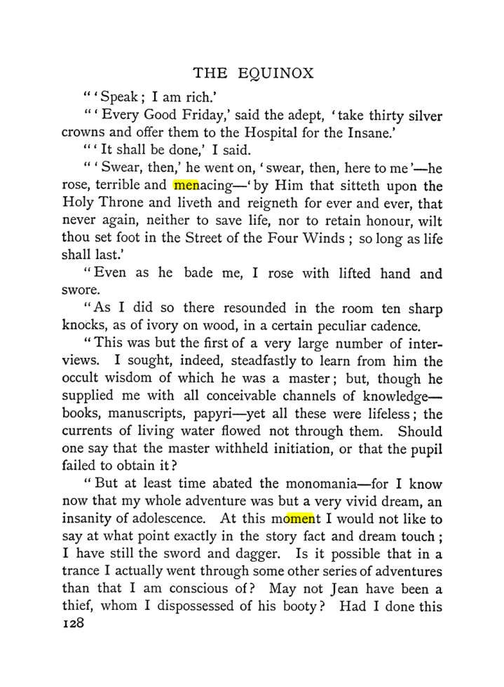 Original scan of The Equinox (Volume I, Number II), PDF page 138