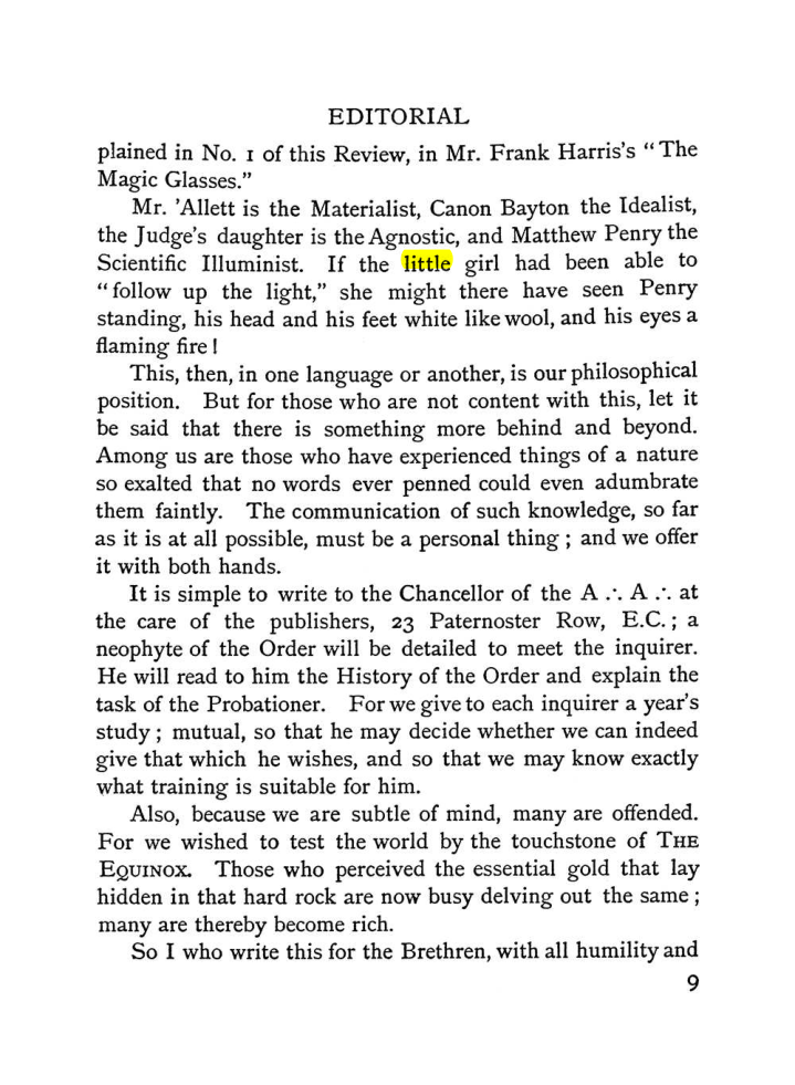 Original scan of The Equinox (Volume I, Number II), PDF page 17