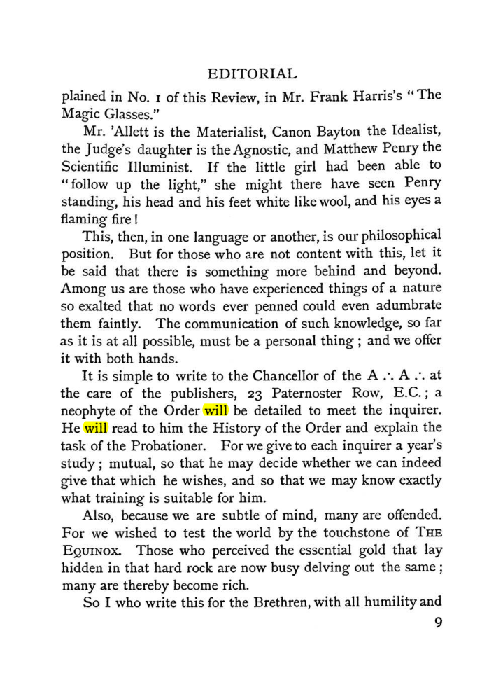 Original scan of The Equinox (Volume I, Number II), PDF page 17