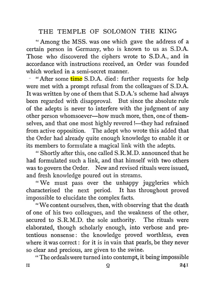 Original scan of The Equinox (Volume I, Number II), PDF page 249
