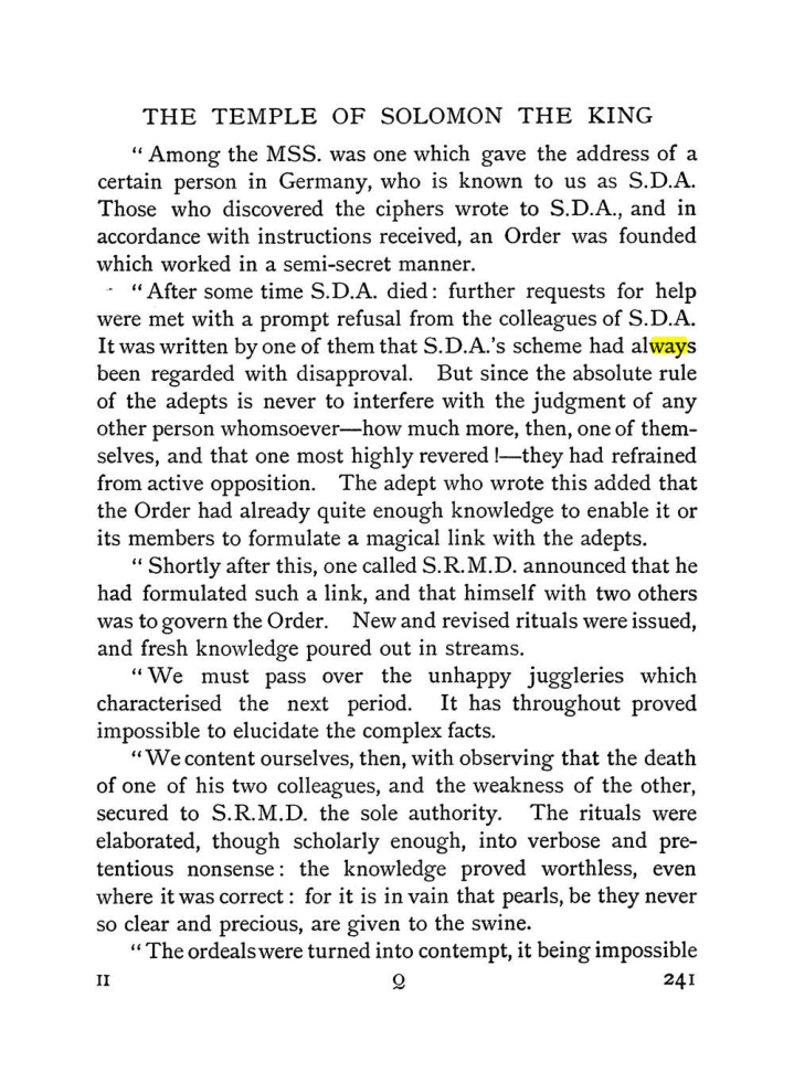 Original scan of The Equinox (Volume I, Number II), PDF page 249