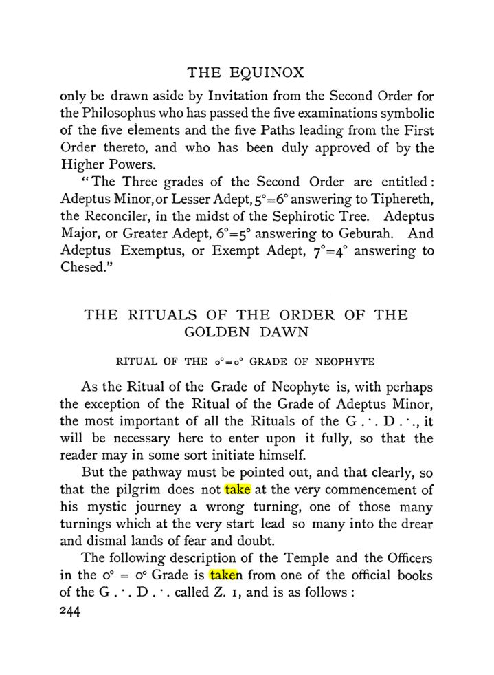 Original scan of The Equinox (Volume I, Number II), PDF page 252