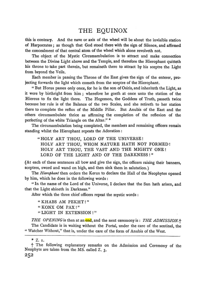 Original scan of The Equinox (Volume I, Number II), PDF page 260