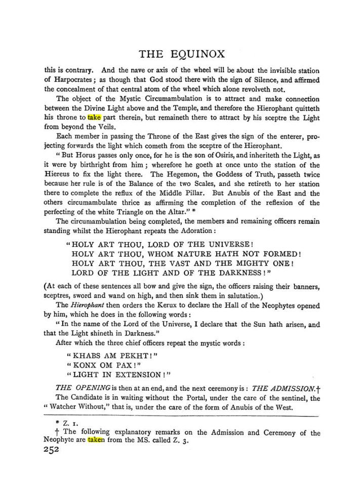 Original scan of The Equinox (Volume I, Number II), PDF page 260