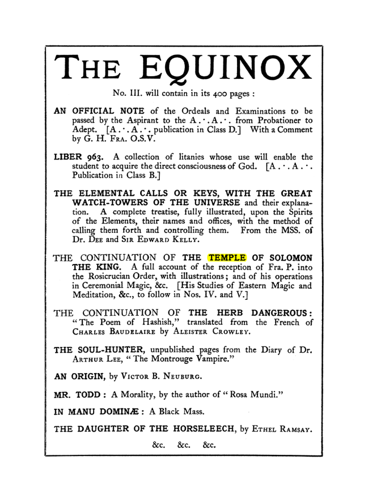 Original scan of The Equinox (Volume I, Number II), PDF page 406