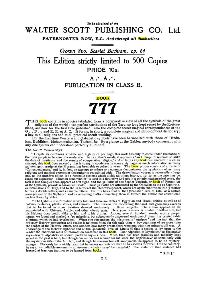 Original scan of The Equinox (Volume I, Number II), PDF page 410